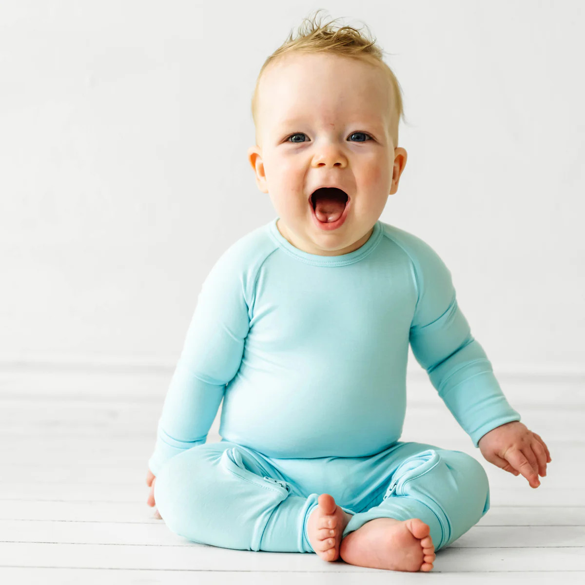 Aquamarine Crescent Zippy | Little Sleepies