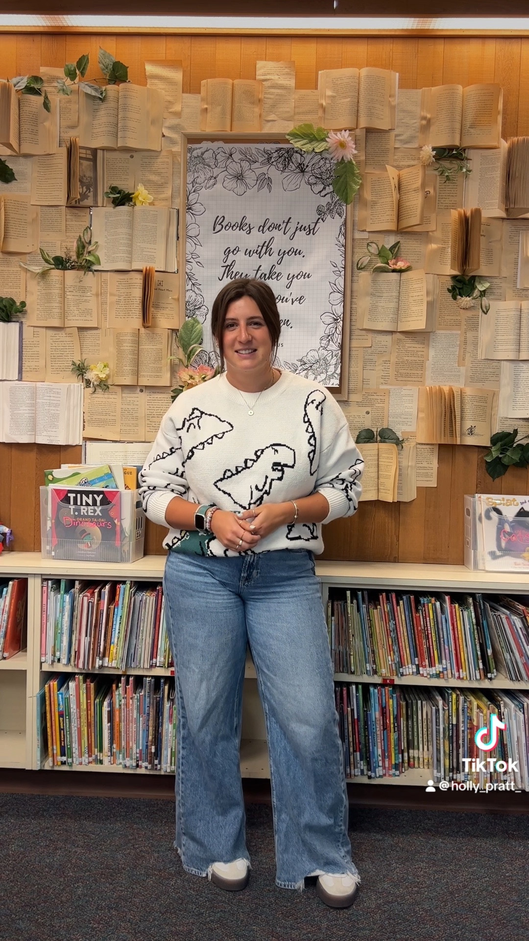 Teacher outfit of the day
dinosaur sweater linked on TikTok 

#LTKfindsunder100 #LTKSeasonal #LTKstyletip