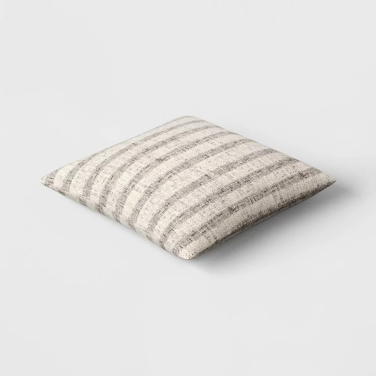 Woven Striped Square Throw Pillow Black/Ivory - Threshold™ | Target