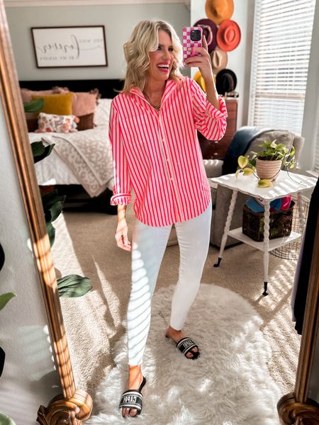 Target new arrivals 
Colorful button front boyfriend fit top
Fits tts + wearing small
Comes in other colors 

#LTKworkwear #LTKstyletip #LTKfindsunder50