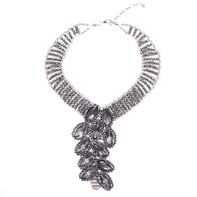 Waterfall Choker Necklace with Glass Beaded Design | NOVICA