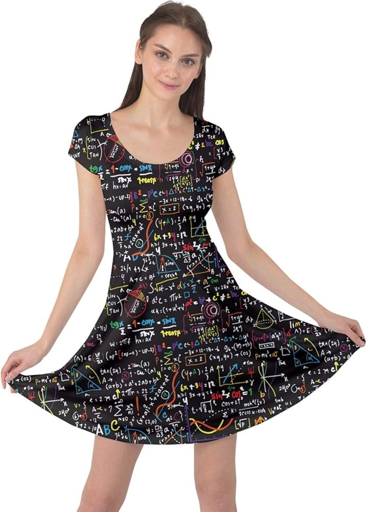 CowCow Womens Dress Math Symbols Mathematics Formula Chemistry School Short Sleeve Dress, XS-5XL | Amazon (US)