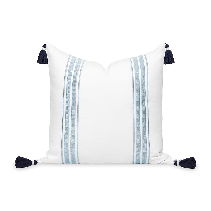 Hofdeco Premium Coastal Patio Indoor Outdoor Throw Pillow Cover Only, 20"x20" Water Repellent for... | Amazon (US)