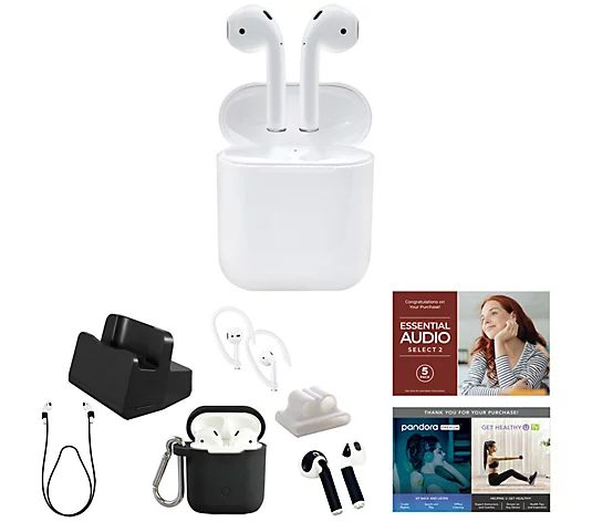 Apple AirPods Gen 2 with Silicone Case & Stand Bundle - QVC.com | QVC