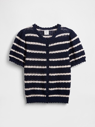 Gap × DÔEN Linen-Blend Pointelle Cardigan | Gap (US)