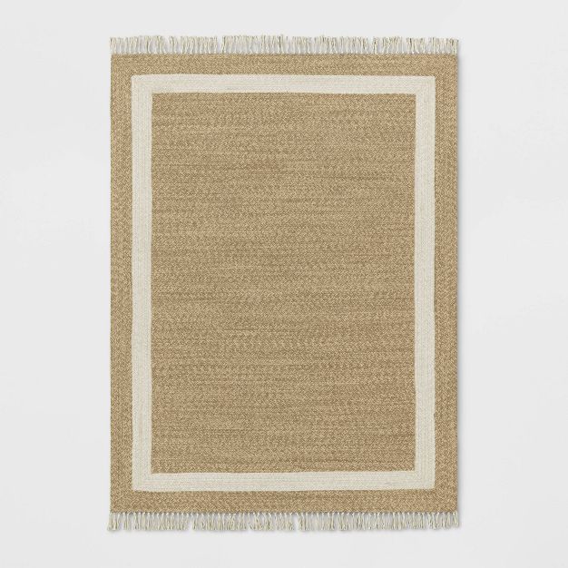 Braided Outdoor Rug with Fringe Neutral/Ivory - Threshold™ designed with Studio McGee | Target