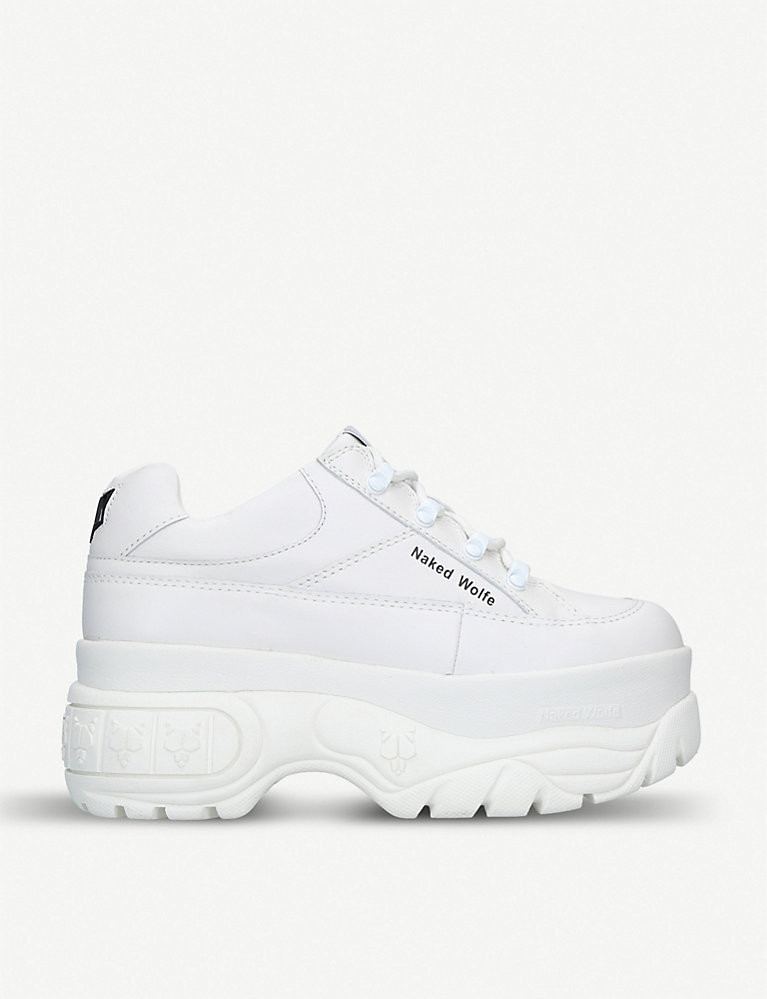 Sporty leather platform trainers | Selfridges