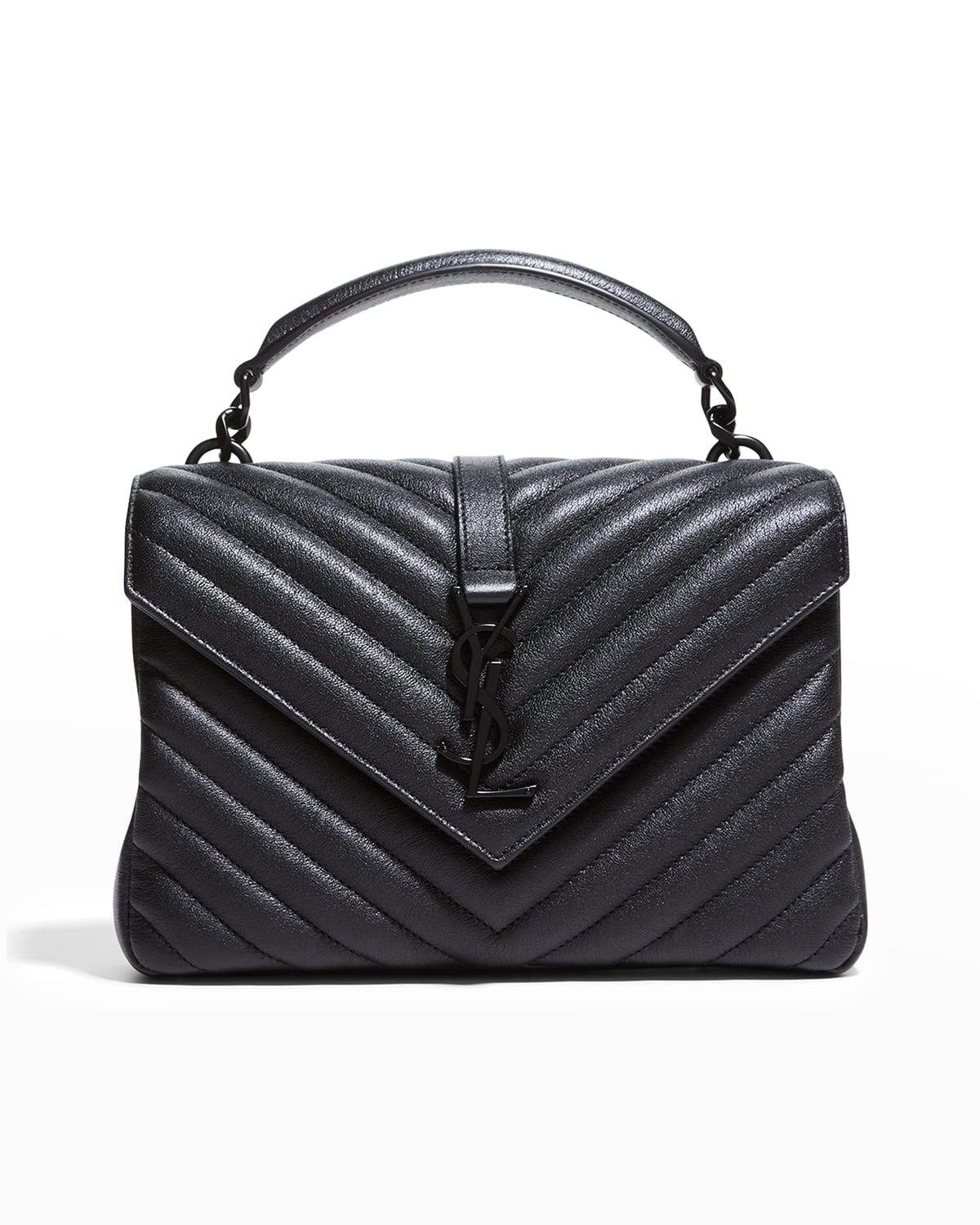 College Medium Flap YSL Shoulder Bag in Quilted Leather | Neiman Marcus