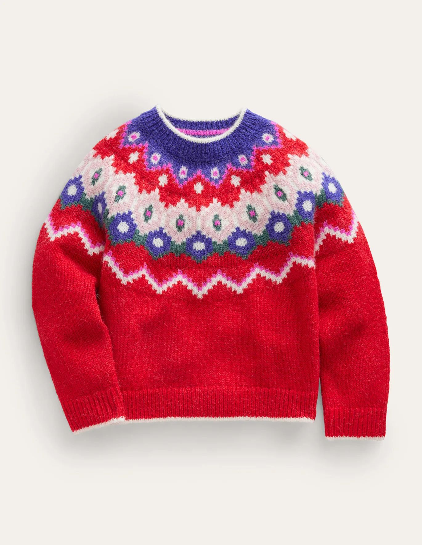 Cosy Fair Isle Sweater - Jam Red | Boden (US)