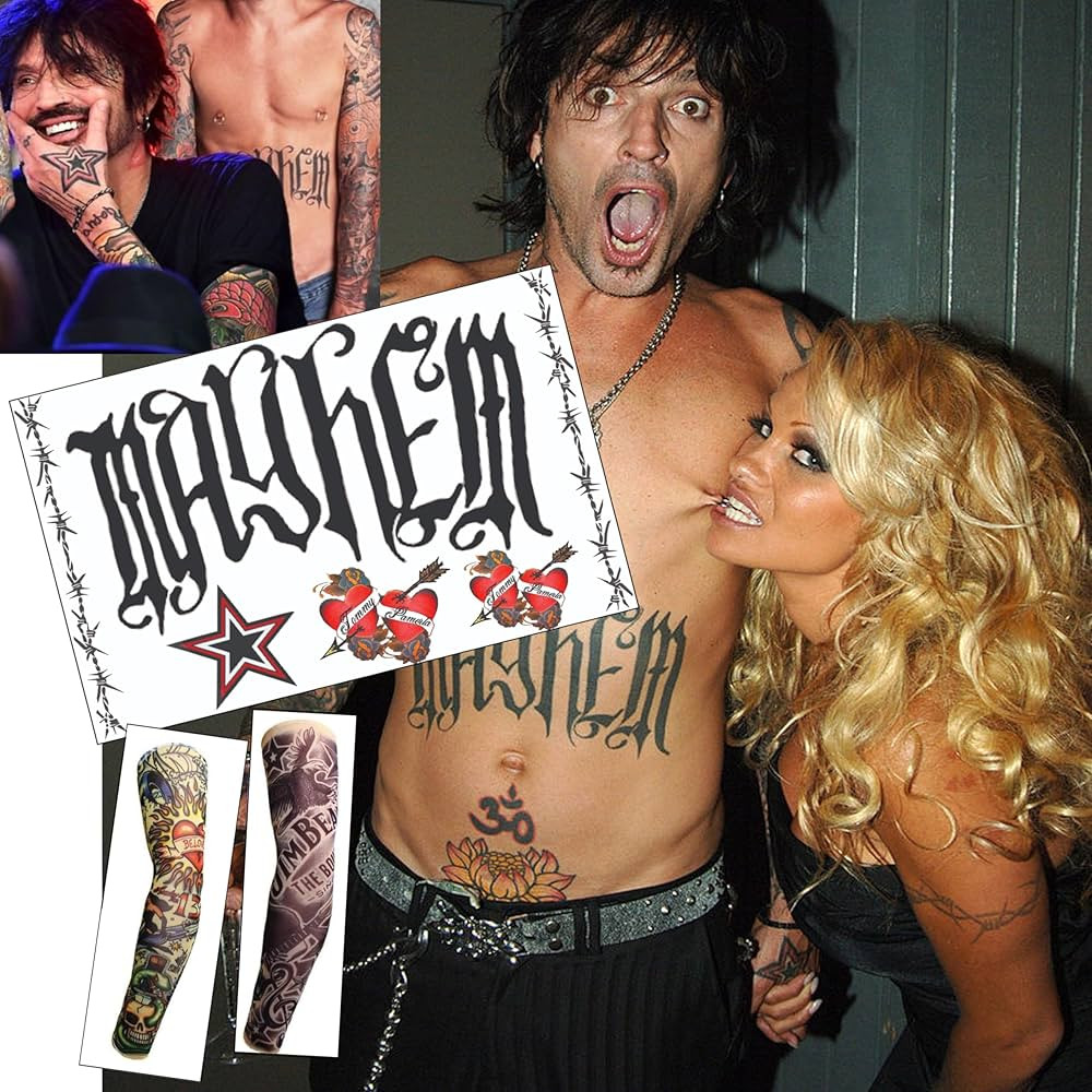 Tommy Lee and Pam set of Fake Temporary Tattoos + Stretchy Nylon Sleeves | Life sized | Couples t... | Amazon (US)