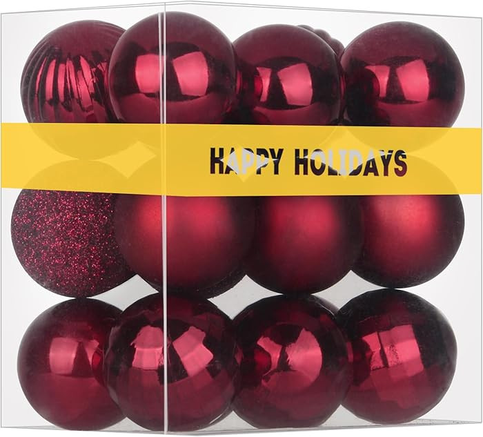 Maroon 3.2" Large Christmas Balls - Christmas Tree Decoration Ornaments Shatterproof Hanging Ball... | Amazon (US)