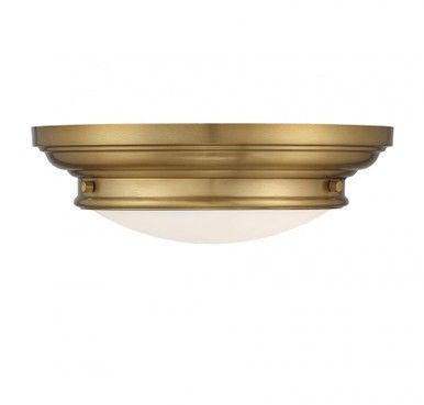 Flush Mount, 2-Light, LED, Natural Brass, 13"W (8040CD0) | Lighting Reimagined