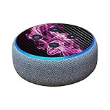 MightySkins Carbon Fiber Skin for Amazon Echo Dot (3rd Gen) - Pink Flames | Protective, Durable Text | Amazon (US)