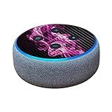 MightySkins Carbon Fiber Skin for Amazon Echo Dot (3rd Gen) - Pink Flames | Protective, Durable Text | Amazon (US)