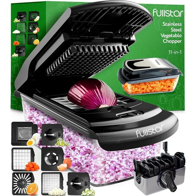 Fullstar - Vegetable Chopper - Food Chopper with Container - 7 Blades, Black - Walmart.com | Walmart (US)