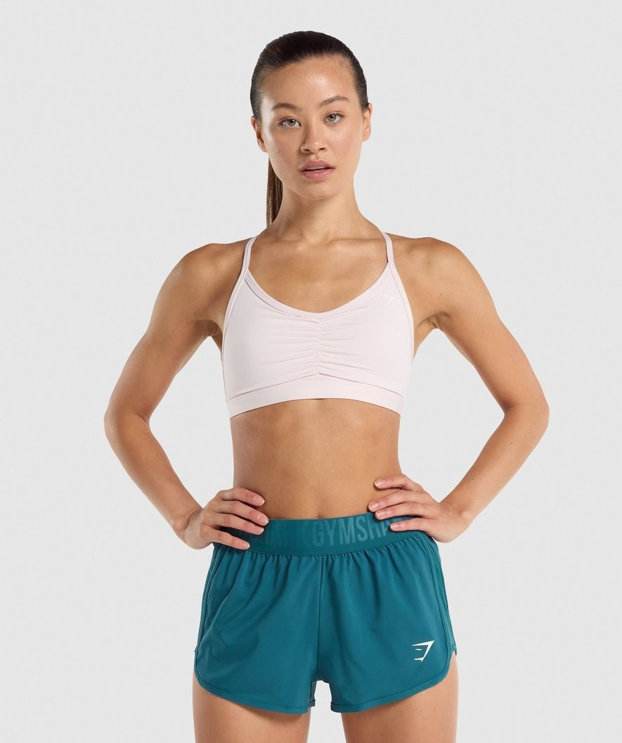 Gymshark Ruched Training Sports Bra - Cream | Gymshark (Global)