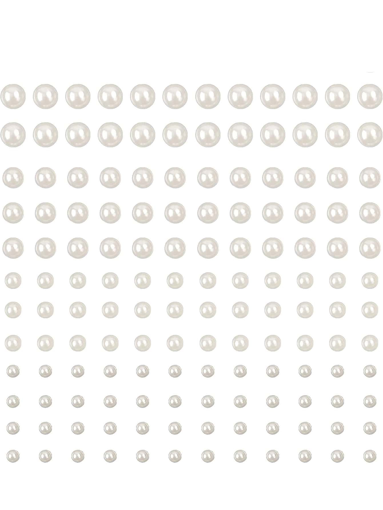 White Flat Back Self-adhesive Pearl Sticker, For Facial Beauty, Makeup, Nail Art, Phone Diy, Craf... | SHEIN