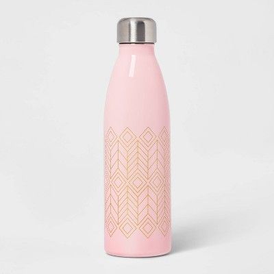 17.5oz Double Wall Stainless Steel Gold Print Bottle Pink - Room Essentials™ | Target