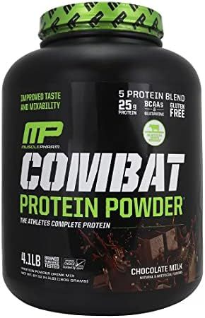 MusclePharm Combat Protein Powder, 5 Protein Blend, Chocolate Milk, 4.1 Pounds, 52 Servings | Amazon (US)