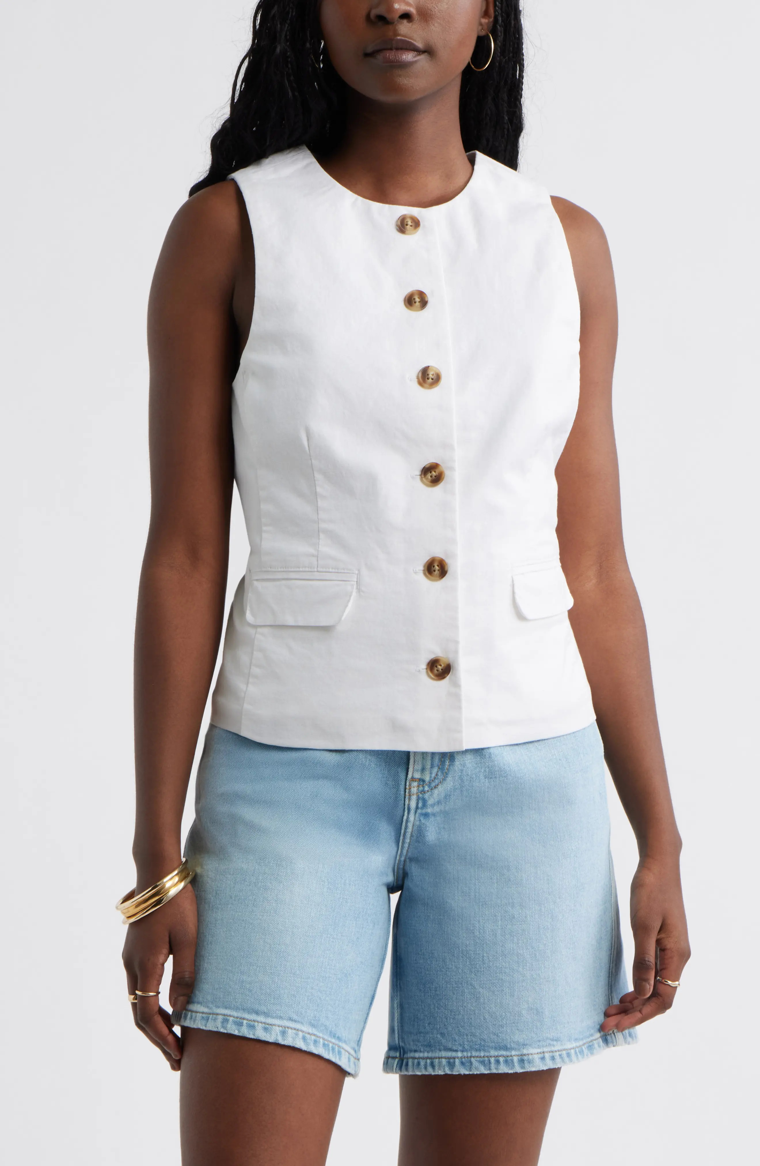 Front Button Vest (Women) | Nordstrom | Nordstrom