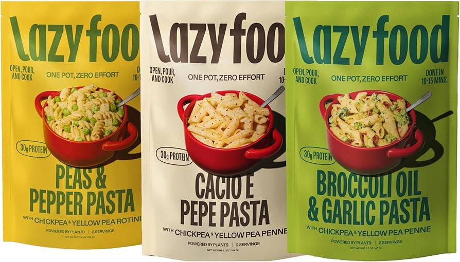 Lazy Food Vegetarian Pasta Meal I Plant-Based Single Pot Dinner Kit I Healthy High Protein Low Ca... | Amazon (US)