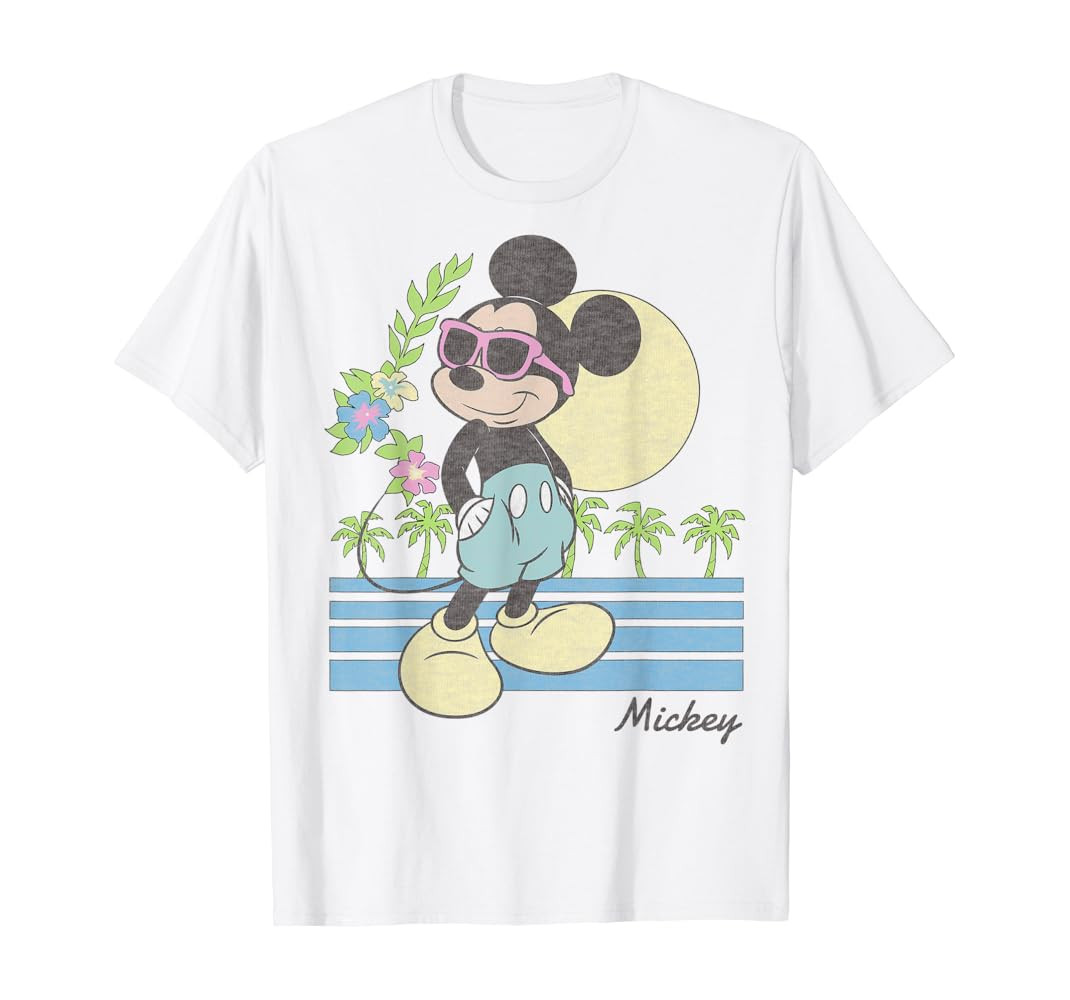 Disney Mickey And Friends Mickey Retro Beach T-Shirt | Amazon (US)