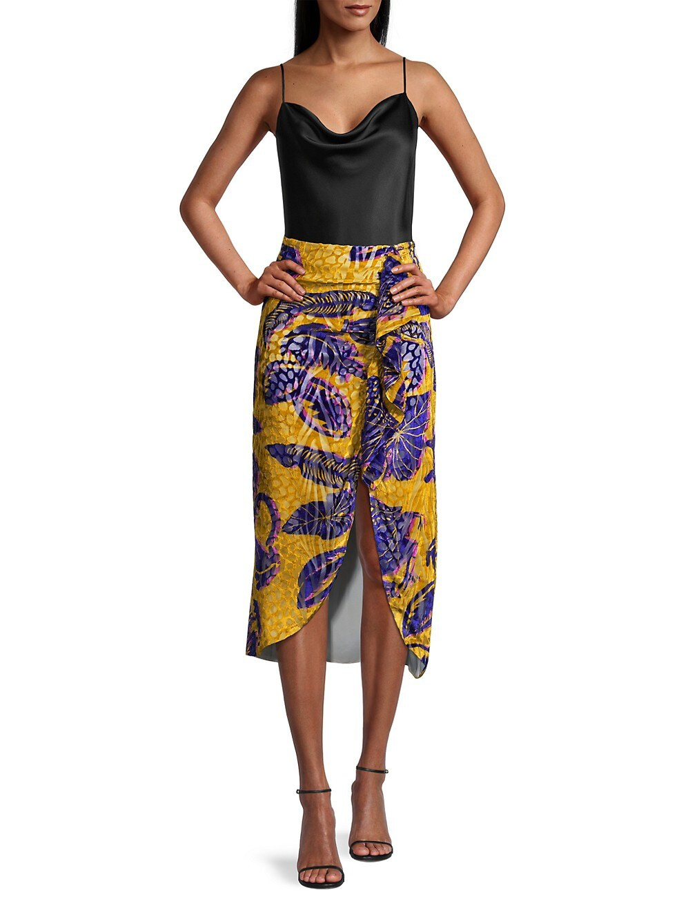 Printed Cutaway Midi Skirt | Saks Fifth Avenue