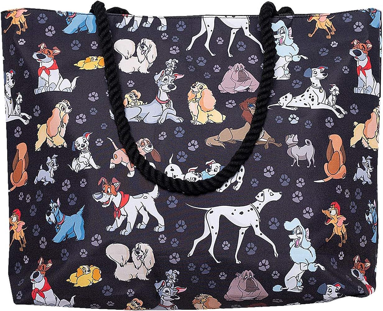 Disney Tote Travel Bag Dogs Print: 101 Dalmatians Lady Tramp Copper Dodger | Amazon (US)