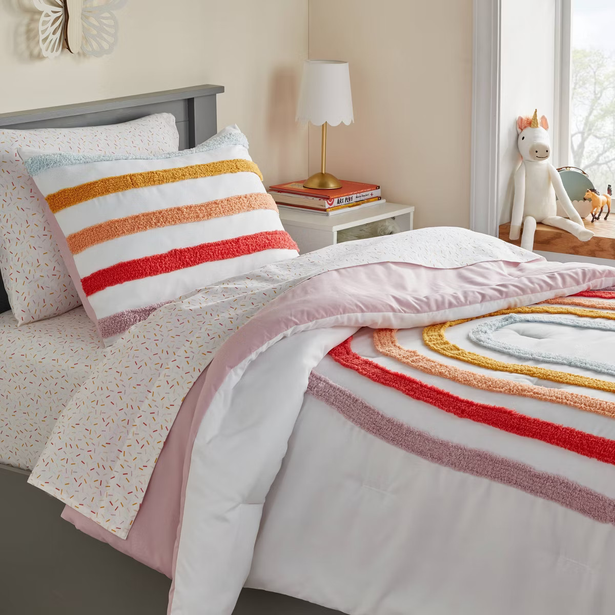 Kids' Comforter Set Placed Rainbow - Pillowfort™ | Target