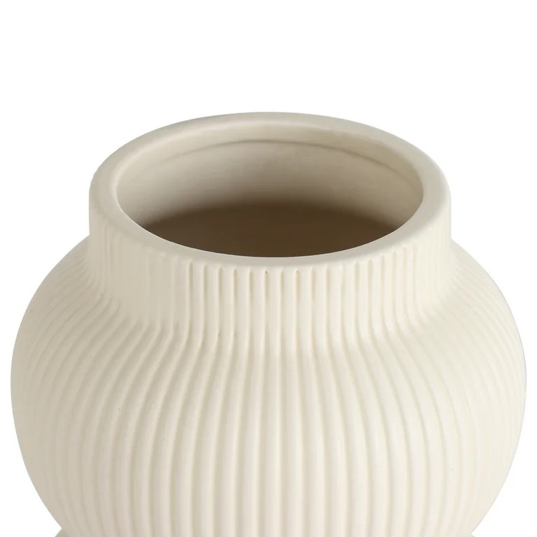 Home Decor Collection Sterling & Noble Home Cream Colored Ribbed Bubble Design Ceramic 7.09" Tabl... | Walmart (US)