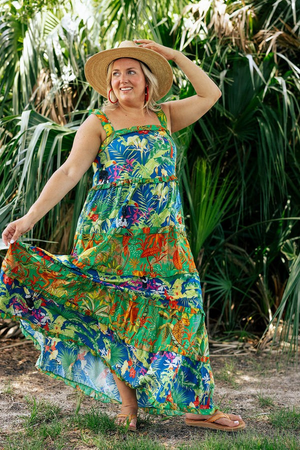 MARIKO FLUTTER DRESS IN GREEN | Indigeaux Denim Bar & Boutique