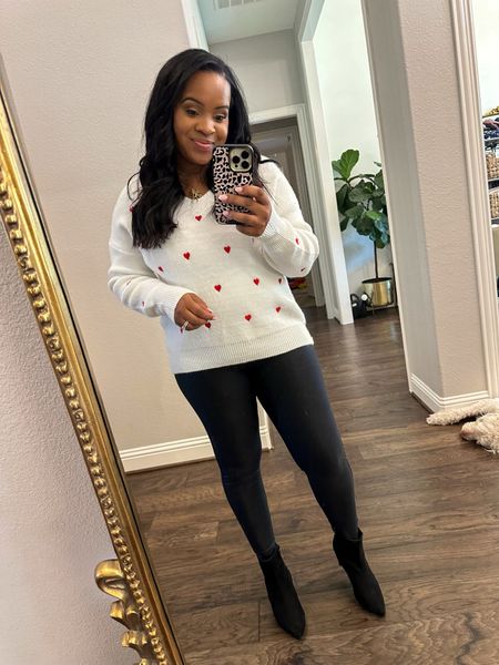 In love with this heart sweater from Amazon. Very thick, cozy, & has a ton of other styles! 

I’m wearing a size large

#LTKunder50 #LTKshoecrush #LTKworkwear