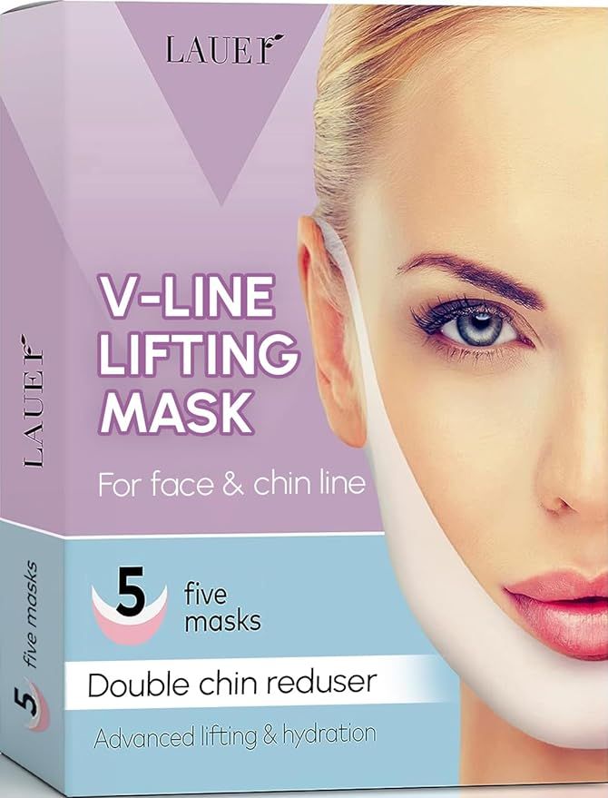 V Shaped Slimming Face Mask V Line Lifting Belt Double Chin Eliminator Neck Lift Tape Face Patch ... | Amazon (US)