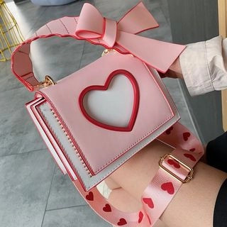 Faux Leather Cutout Heart Handbag | YesStyle Global