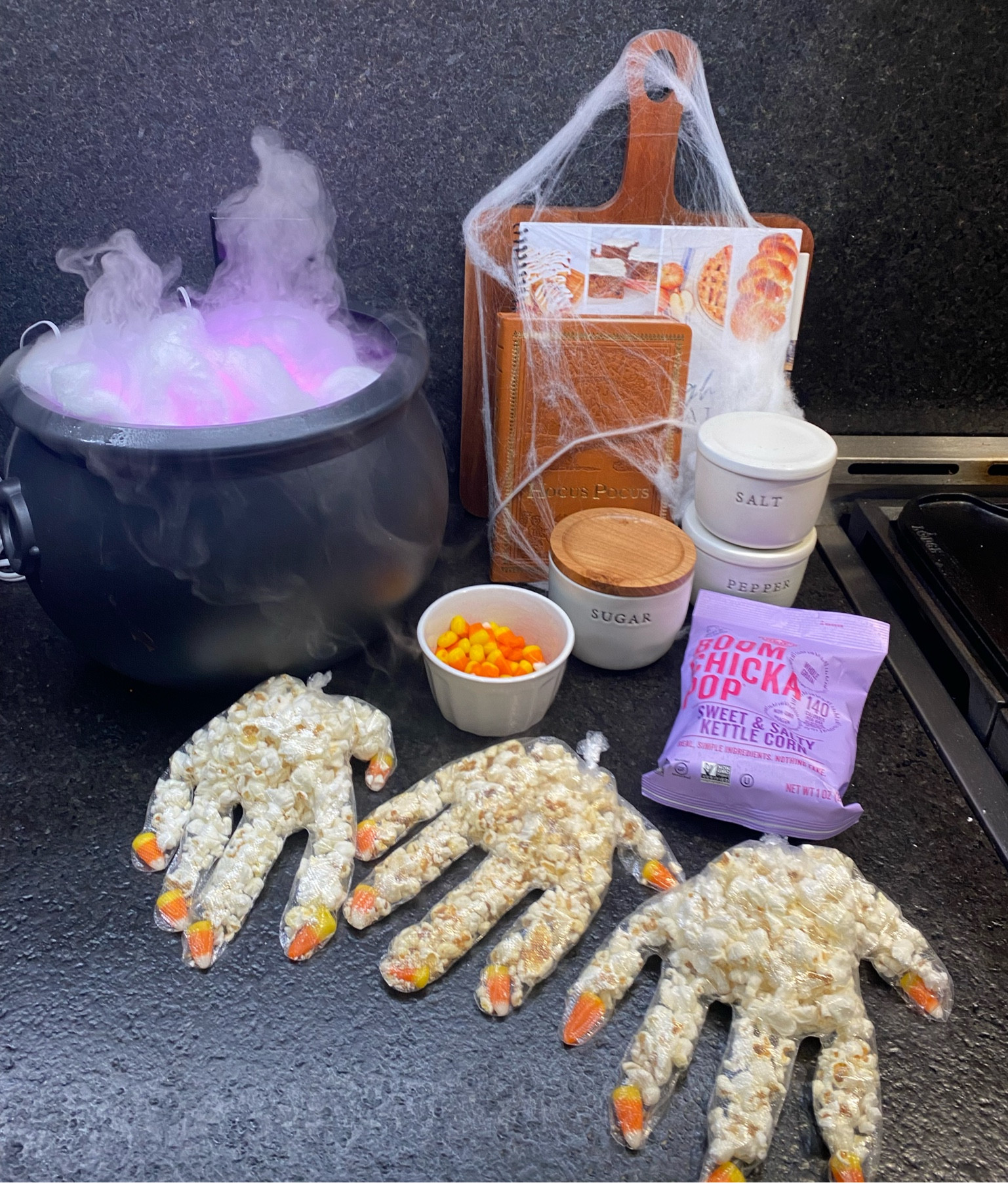 These are the ingredients needed to make our popcorn hand snack from our Halloween snacks chapter of our Halloween e-book!

#LTKKids #LTKSeasonal #LTKFamily
