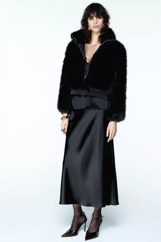 SATIN MIDI SKIRT | Zara US