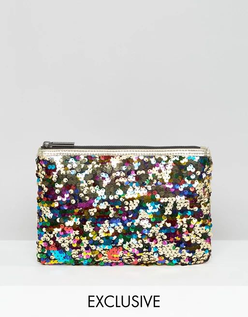 Skinnydip Rainbow Sequin Pouch | ASOS US