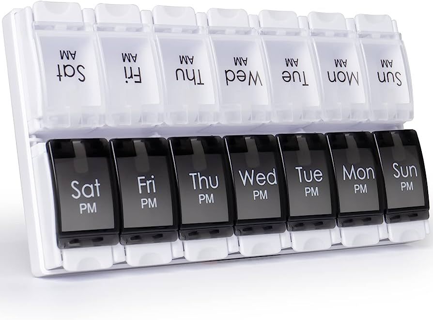 MERICARGO Weekly Pill Box Organiser, Large Daily Pill Organiser 2 Times a Day, Travel Tablet Orga... | Amazon (UK)