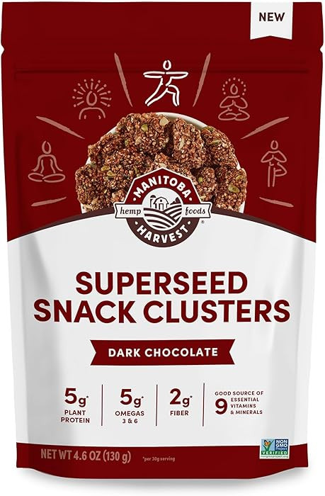 Manitoba Harvest Superseed Snack Clusters, Dark Chocolate - 5g Plant Based Protein and 5g Omegas ... | Amazon (US)