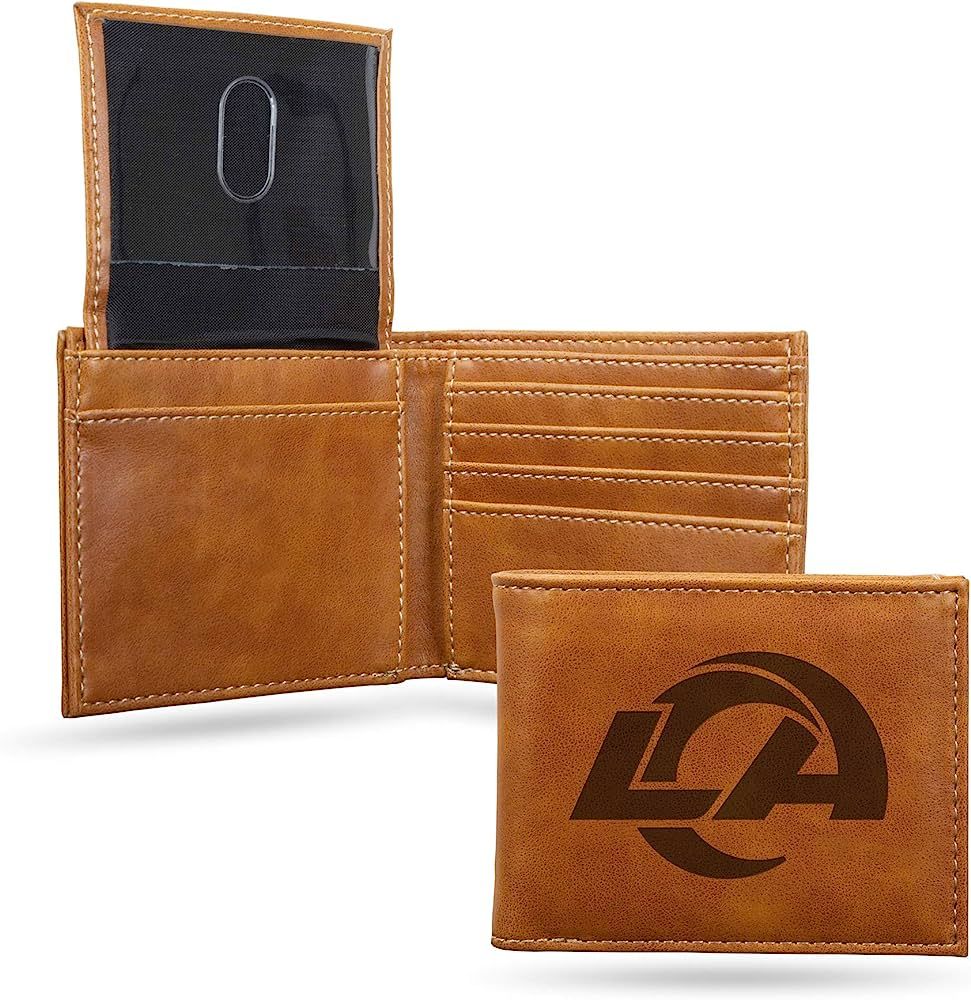 Rico Industries NFL Los Angeles Rams Laser Engraved Billfold Wallet, Brown | Amazon (US)