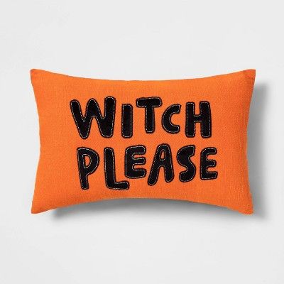 &#39;Witch Please&#39; Lumbar Throw Pillow Orange/Black - Hyde &#38; EEK! Boutique&#8482; | Target