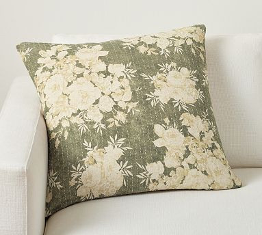 Zenia Floral Quilted Pillow Cover | Pottery Barn (US)