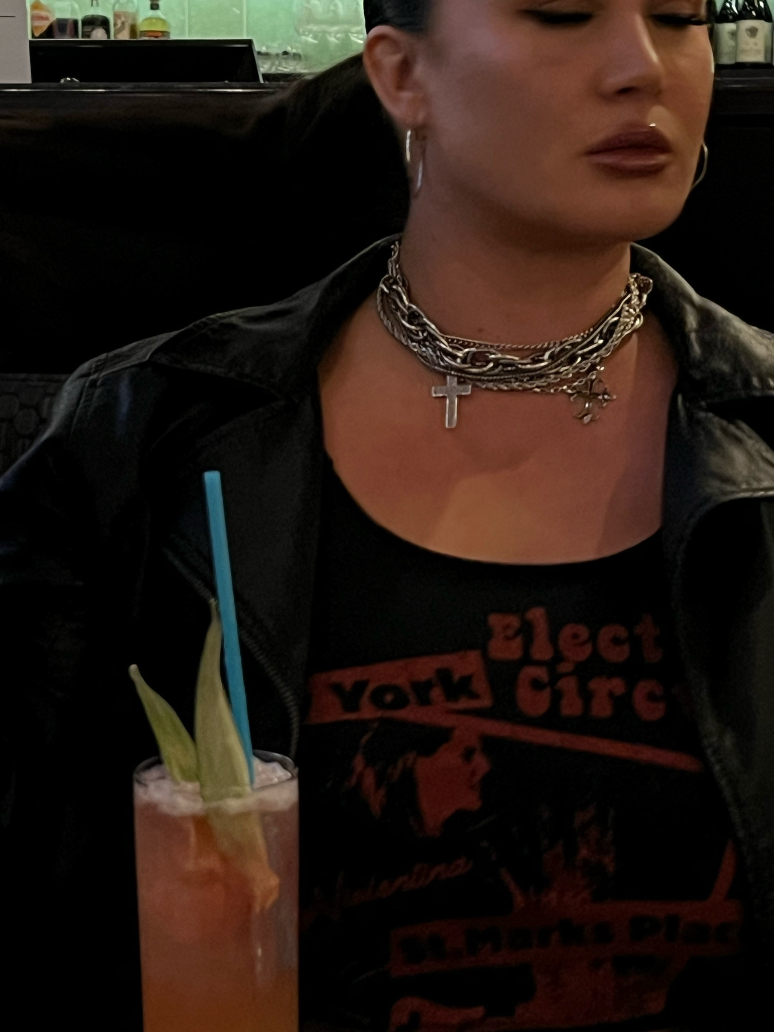 Just posted this whole fit on my tik tok! I’m obsessed with this necklace. And I’ve worn this leather jacket like crazy! It’s old so I can’t believe they still have it. Has a good stretch to it as well 

#LTKcurves #LTKunder50 #LTKunder100