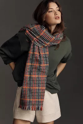 Maeve Heritage Houndstooth Scarf | Anthropologie (US)