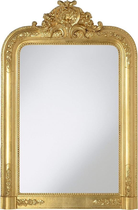 MO.WA Wall Mirror in French Classic Style handfinished with Gold Leaf Size cm. 67x97. Made in Ita... | Amazon (UK)
