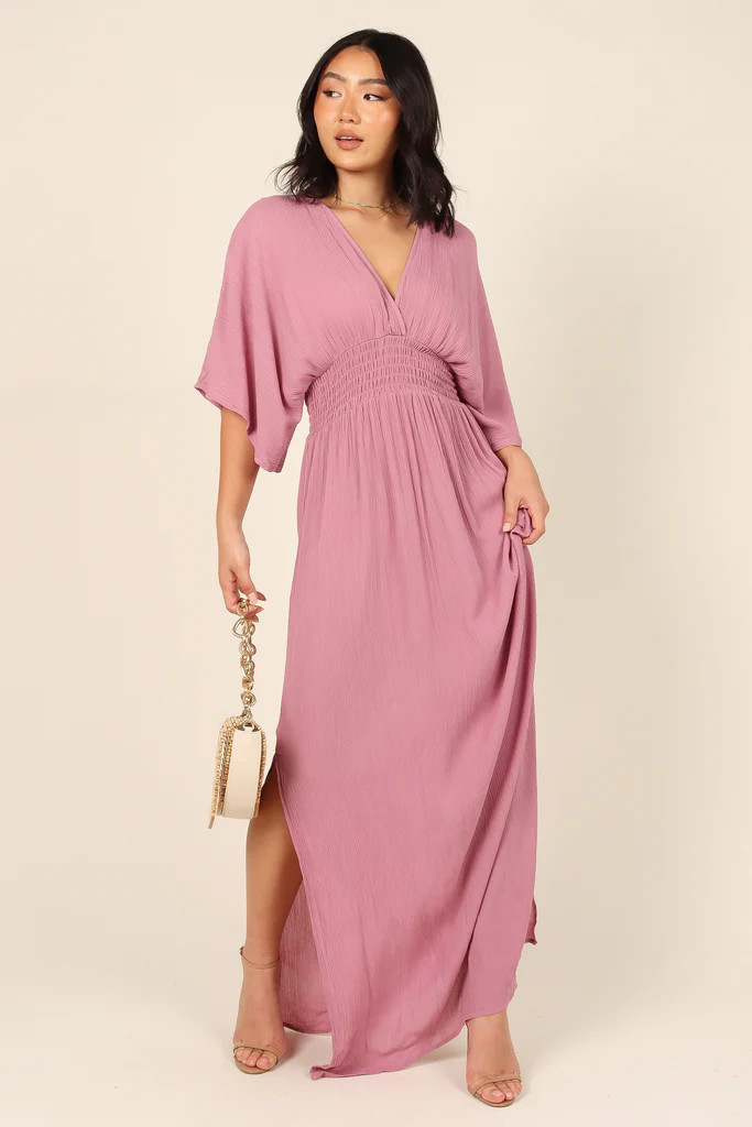 Una Shirred Waist Maxi Dress - Mauve | Petal & Pup (US)