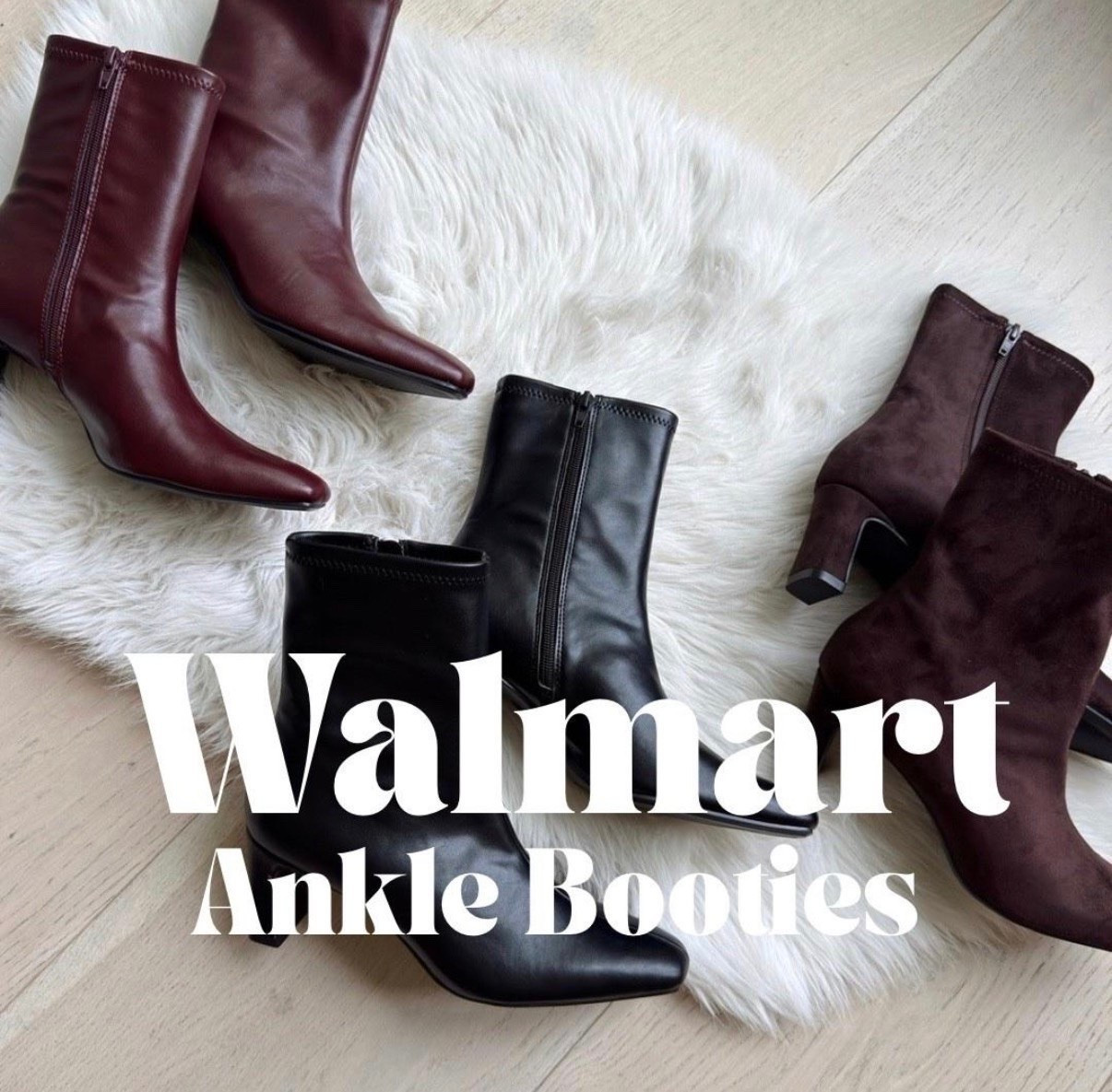 🤍These ankle booties are looking designer on a Walmart budget!