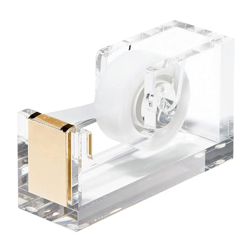 OfficeGoods Acrylic Tape Dispenser – Modern Desk Organizer for Office Supplies – Heavy Duty R... | Amazon (US)