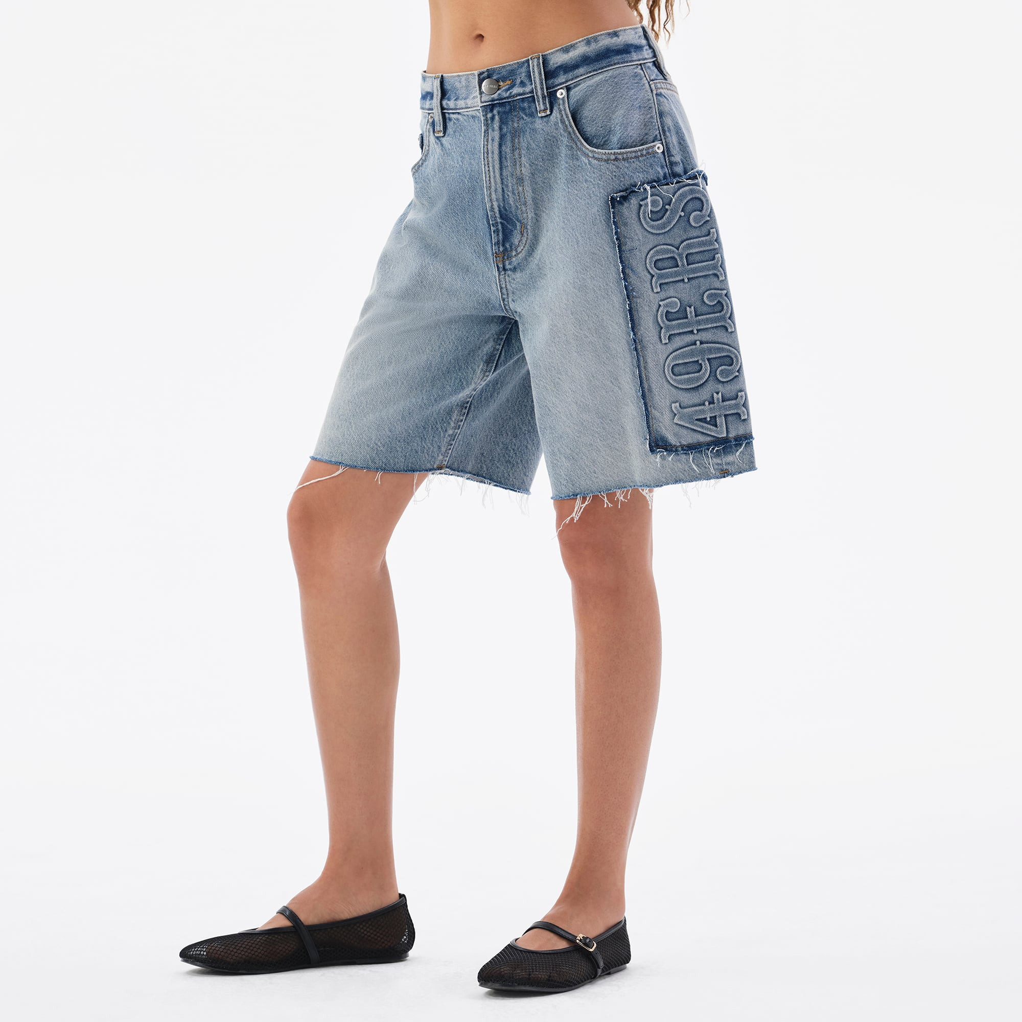 San Francisco 49ers Off Season Women's Denim Long Shorts - Blue | Fanatics