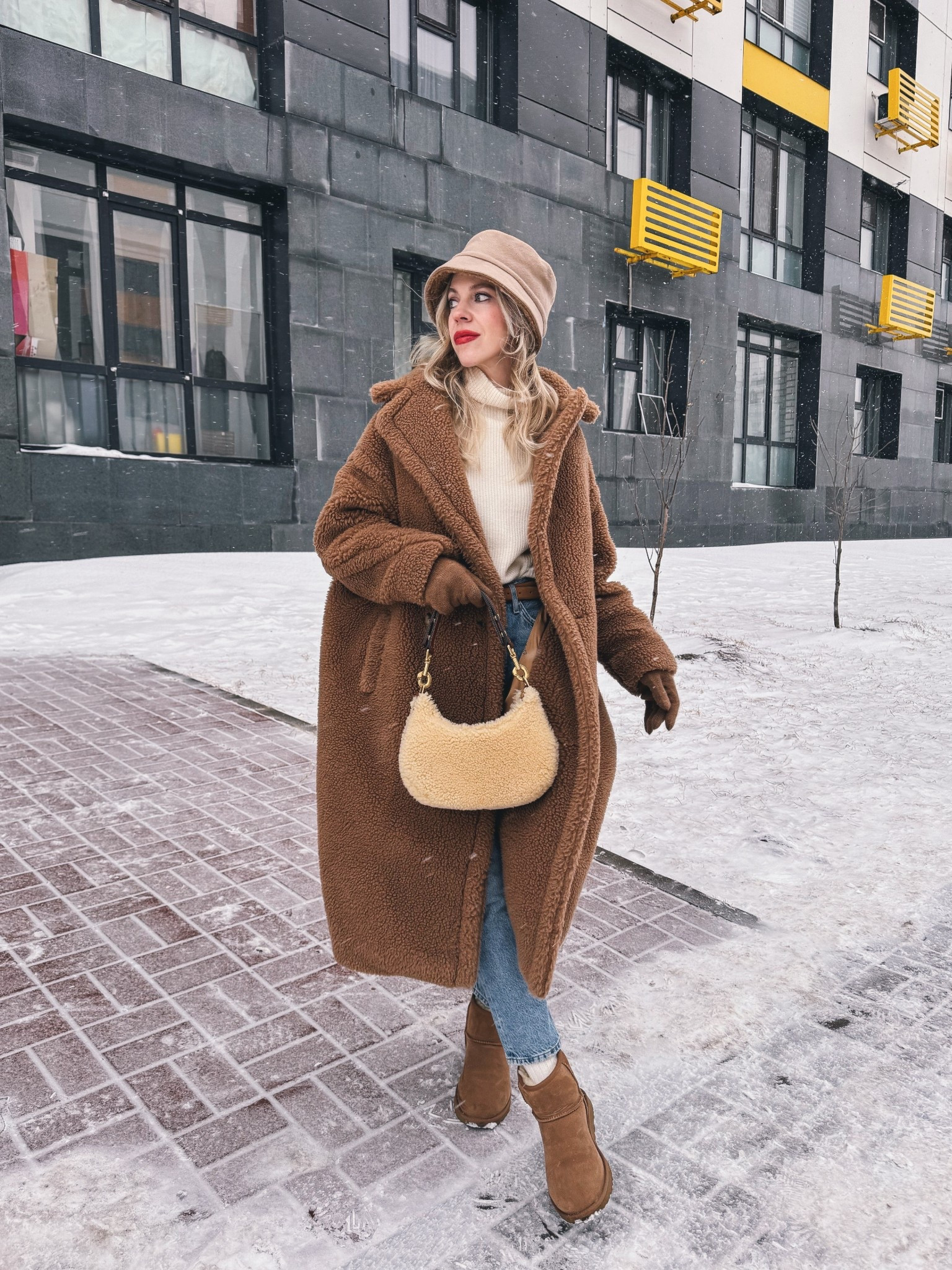 Teddy coat, cozy winter outfit, shearling bucket hat, shearling bag, Ugg ultra mini boots

#LTKSaleAlert #LTKSeasonal #LTKOver40